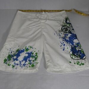 Disney Mens Swim/Board Trunks 34 White Mickey Goofy Surf Beach Swim Summer Skate